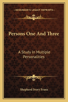 Libro Persons One And Three: A Study In Multiple Personal...