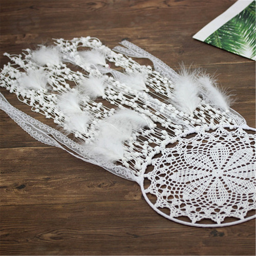 A Handmade Grande Sonho Apanhador Branco Pena Parede