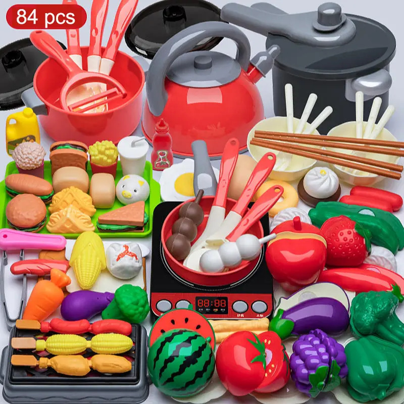 Resee Cocina De Juguete Para Ninos Comida Infantil Corta Frutas Verduras 84 Piezas