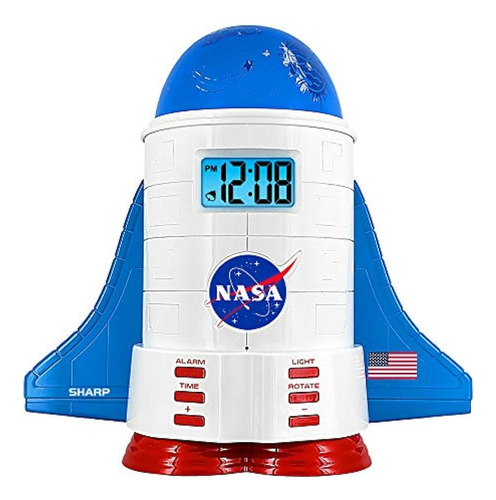 Sharp Nasa Space Shuttle Reloj Despertador Con Luz Nocturna 