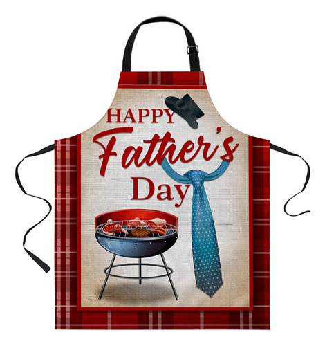 Ftopucans Feliz Dia Padre Barbebue Plaid Rojo Delantal Para