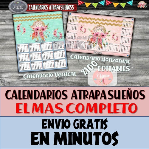 Calendario Imprimible Souvenir Editable Atrapa Sueños