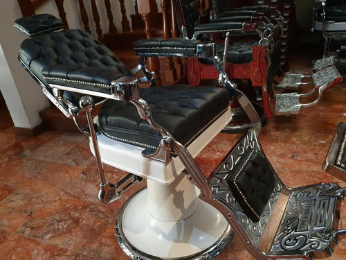 Imagen 10 de 10 de Silla De Barbero Marca Colombia (hidráulica)
