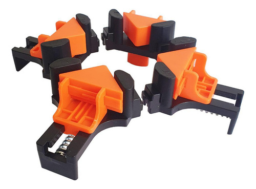 Kit 4 Grampos De Canto Aperto Angular Marcenaria 90 Graus