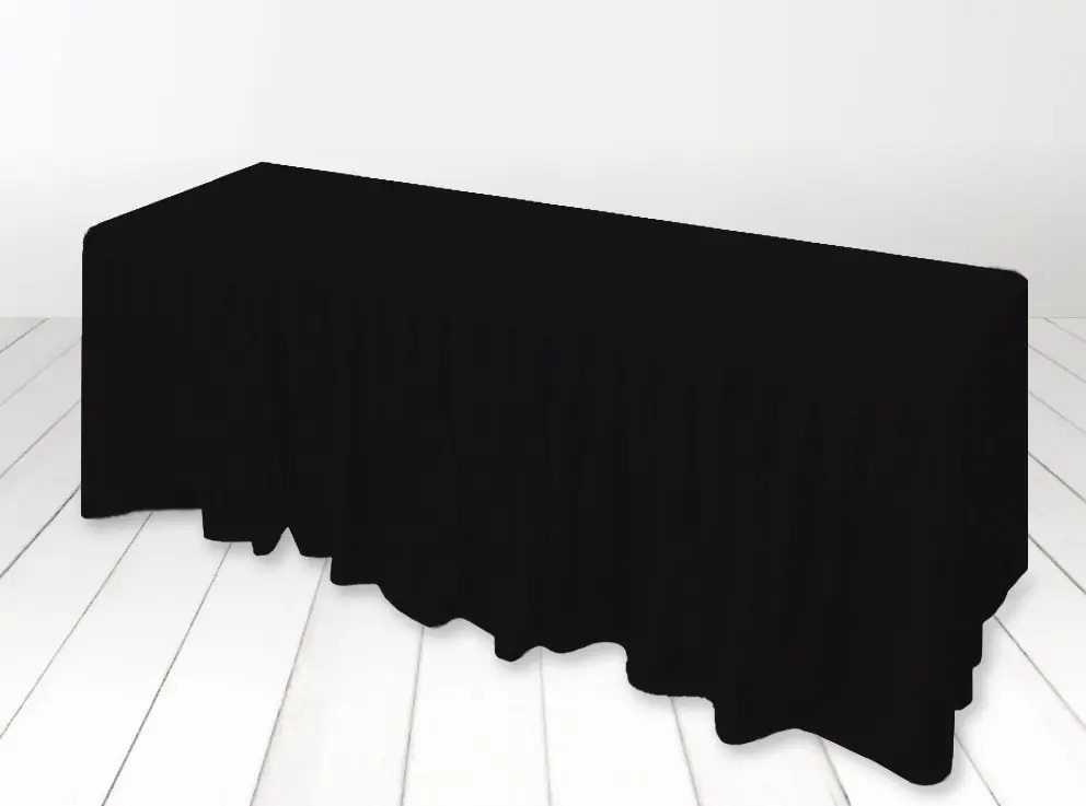 Mantel Bambalina Para Mesa Colores 2.40 X 0.73 M Luxor Color Negro Liso