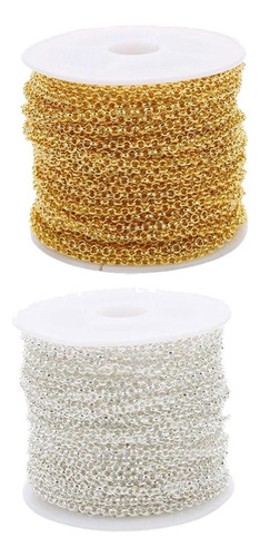Conjunto De 2 10 M/rollo 3 Mm De Ancho Cadena Collar