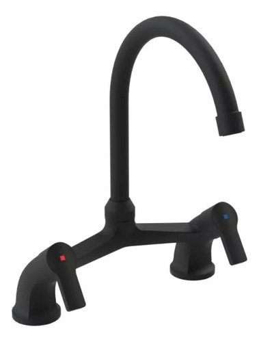 Llave Combinacion Lavaplatos Bogen Negra Stretto Acabado Mate Color Negro