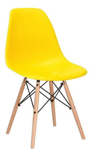 Cadeira de jantar BoxBit Eames, estrutura de cor  amarelo, 6 unidades