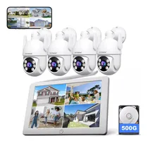 Comprar Dytimeem® Kit Camaras Seguridad Circuito Cerrado Con Pantalla Color Blanco Ptz Camaras,2 Mp,nvr 500g, Vigilancia Visión 350°detección De Movimiento,audio Bidireccional,visión Nocturna A Todo Color