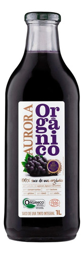 Caixa 6 Suco De Uva 100% Orgânico Tinto Aurora 1 Litro