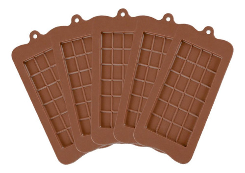 Kit 5 Formas Silicone Para Barra De Chocolate De 100 Gramas