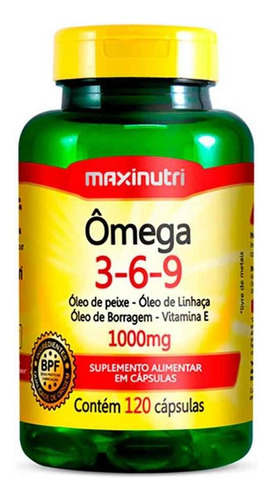 Ômega Triplo 3-6-9 1000mg 120 Cápsulas Maxinutri Sabor Sem Sabor