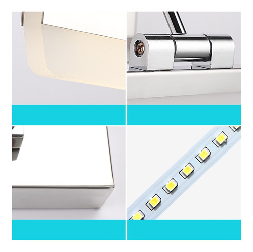 Faros Plegables De Acero Inoxidable, Luz De Baño Led, Luz