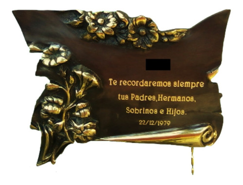 Placas Funerarias De Bronce N° 45 Porteña 35 Cm X 28 Cm