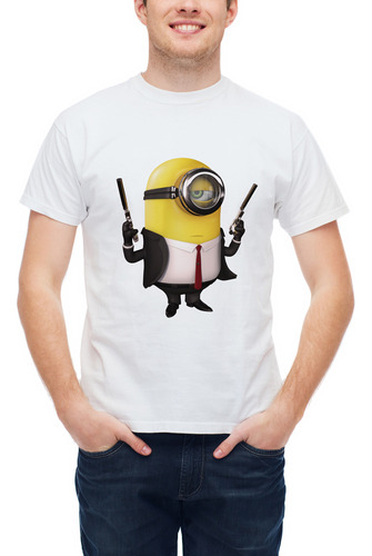 Playera Infantil Adulto Minion James Bond 007