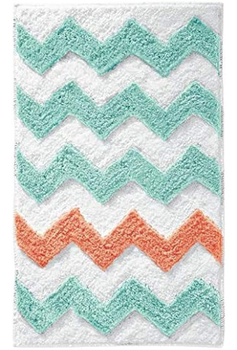 Interdesign Microfiber Chevron Bathroom Shower Accent Alfomb