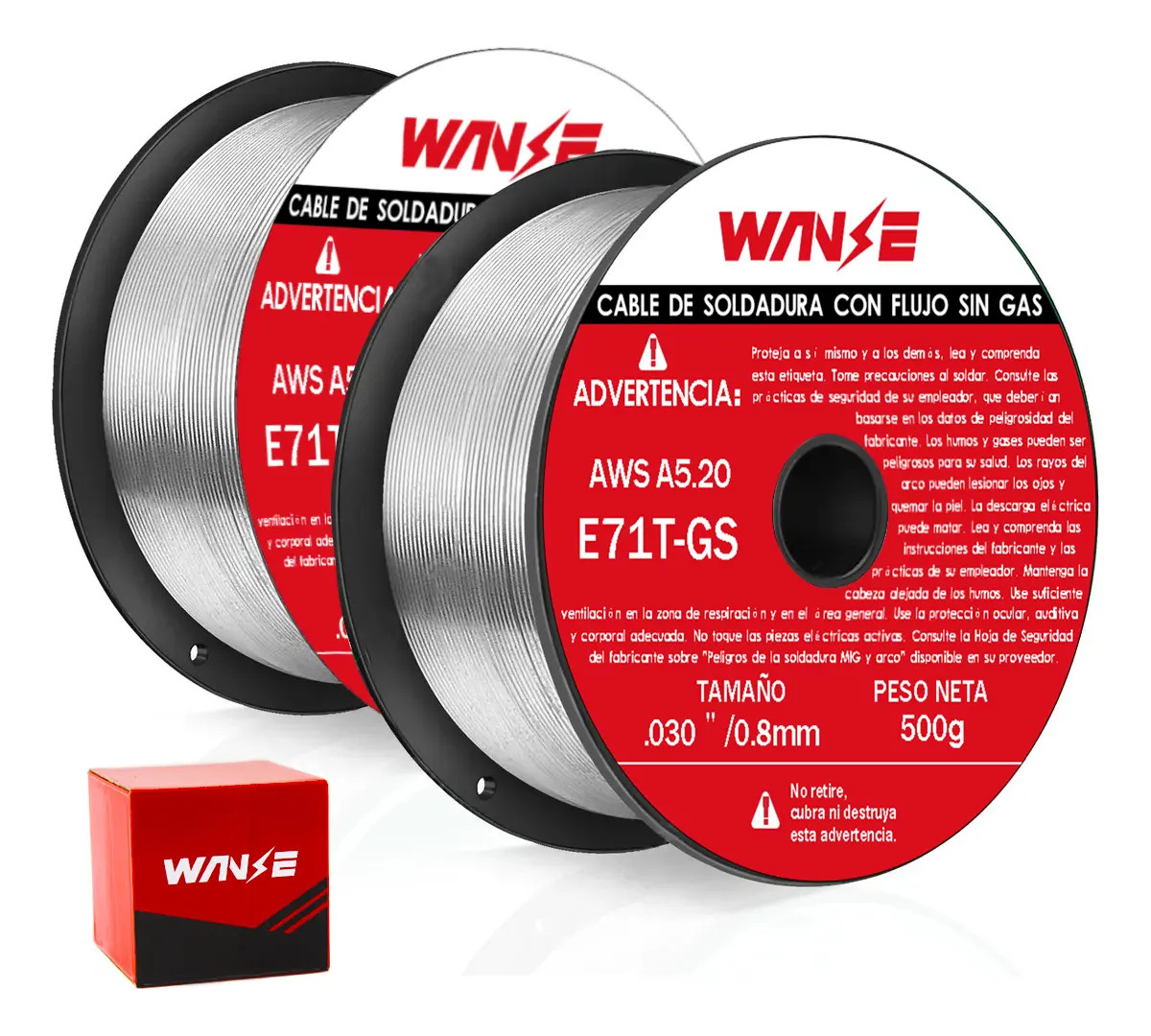 Imagen de Microalambre Flux Core de Acero 0.8 mm para Soldar (Pack 2 Rollos de 500 g)