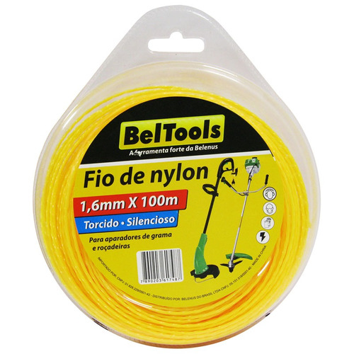 Fio De Nylon Torcido Roçadeira 1,6mm X 100m Beltools