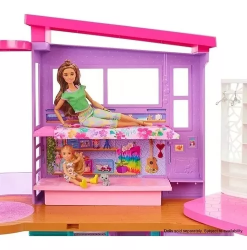 Casa de bonecas mobiliada de 2 andares da Mattel Barbie