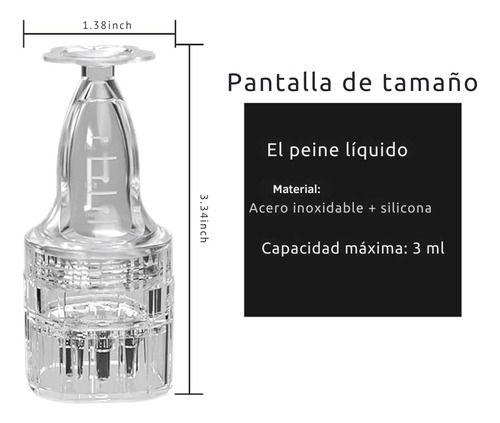 Peine Aplicador Masajeador Pelo Aceite Capilar Minoxidil Blanco