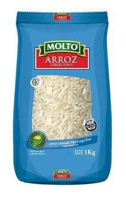 Arroz Molto Grano Largo 1 Kg Pack 4 Unidades 