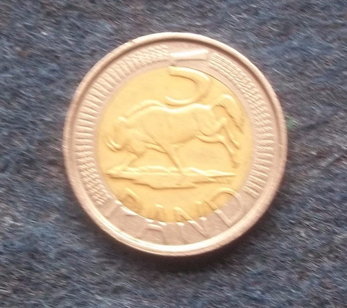 Moneda Sudafrica 5 Rand 2013 Bimetalica. Mirala !
