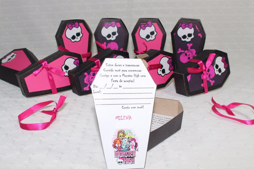 Kit Decoração De Festa Monster High - Convite Modelo Grande