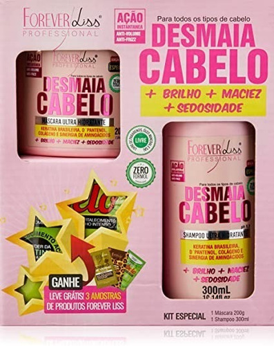 Imagem 4 de 5 de Kit Especial Desmaia Cabelo Forever Liss Shampoo C/ Máscara