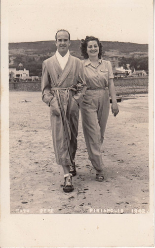 1942 Piriapolis Curiosa Fotografia Personas En La Playa