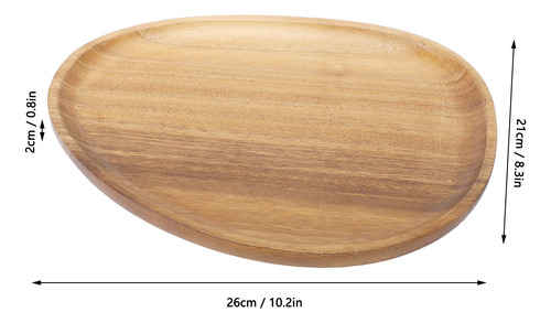 Plato Llano De Madera De Nogal, Estilo Japonés, Único