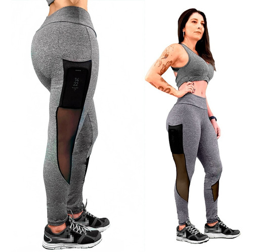 Top E Legging Fitness C/ Tela E Bolso