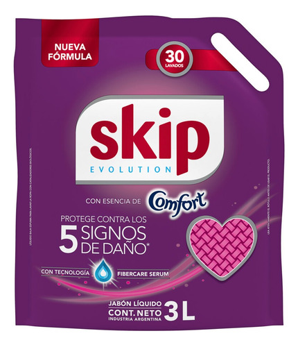 Jabón líquido Skip Evolution Esencia de Comfort floral repuesto 3 L