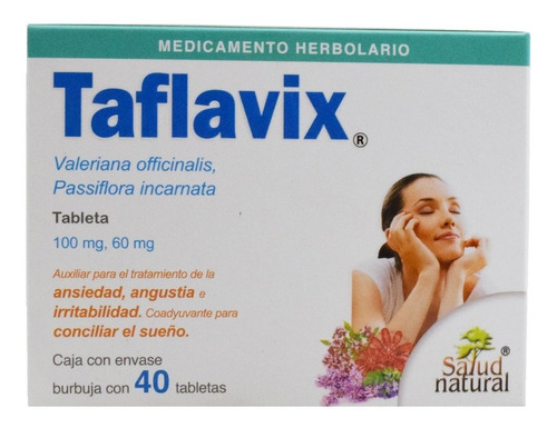 Taflavix 40 Tabs Con Valeriana Y Pasiflora (relajante) Full