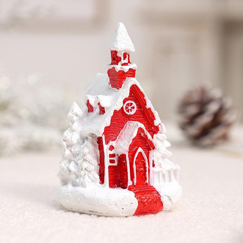 Mini Casa De Nieve Navideña, 6x5x9,5 Cm Una Sola Capa