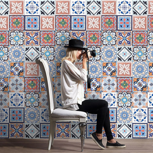 Pegatinas De Azulejos Retro: Pvc, Extraíbles Para Decoración