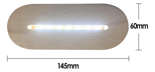 Luz De Noche Led Base De Madera Soporte De Exhibición Claro