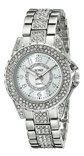 Reloj Xoxo Mujer Plateado Con Diamantes - Modelo Xo5746.