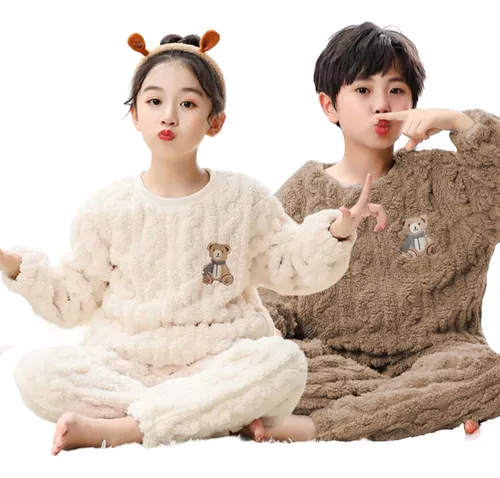 Pijama 2 piezas con forro polar para niños NADY KIDS BEIGE - ETAM