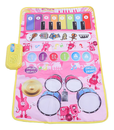 Alfombrilla De Piano Pink Baby, 2 En 1, Con Batería, 13 Tecl