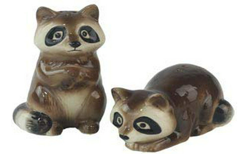 Set Salero Y Pimentero Figura Mapache, Decoración 2.5 