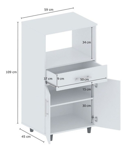 Imagen 2 de 10 de Rack Organizador Para Microondas Y Grill G11 Centro Estant