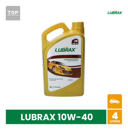 Aceite para motor Lubrax semi-sintético 10W-40 para autos, pickups & suv de 1 unidad x 4L