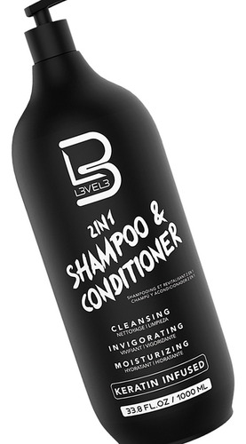Level 3 Shampoo Y Acondicionador 2 En 1 Keratina Pelo 1000ml