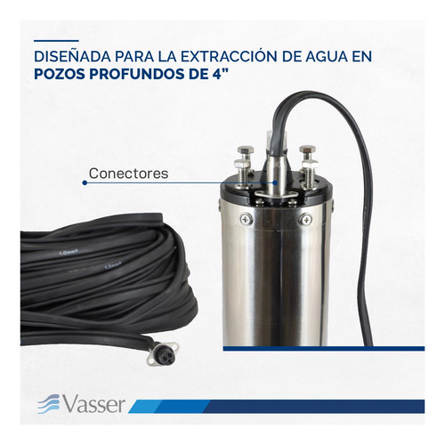Imagen 5 de 12 de Bomba Sumergible De Pozo Vasser De Motorarg Bs4-150 + Tabler