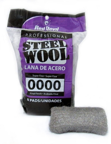 Lana De Acero 8 Almohadillas Red Devil Super Fino 0000 Pulir