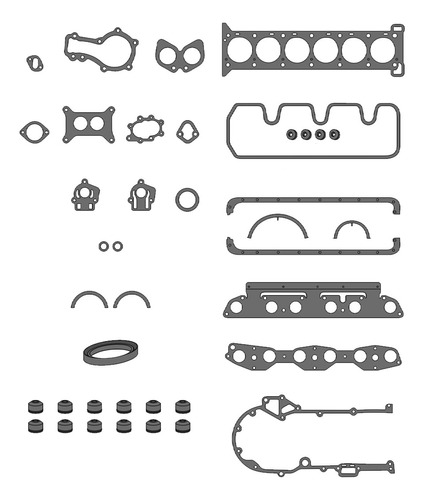 Juntas De Motor (juego) - Ika 7-b, Con Retenes - C/tapa Cil.