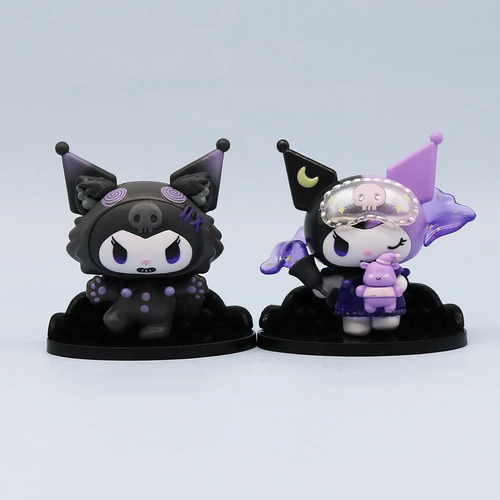 Figuras Sanrio Set X8 Kuromi Hombre Lobo Pvc