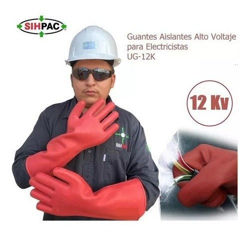 1 Par Guantes Dielectrico 12 Kv Alto Voltaje Electricista