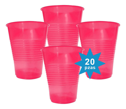 Vasos Desechables Primo Neón 470 Ml 20 Pzas
