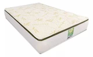 Colchon King Size Memory Foam Y Resortes Bamboo Bio Mattress Color Blanco/Verde